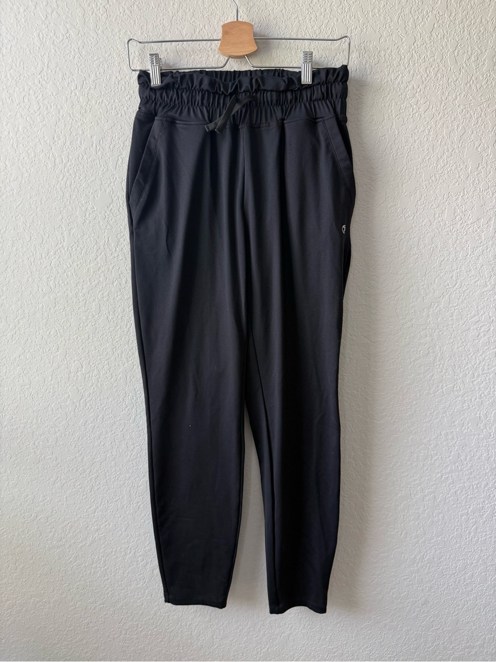 Women's Black Drawstring High-Waist Jogger Pants